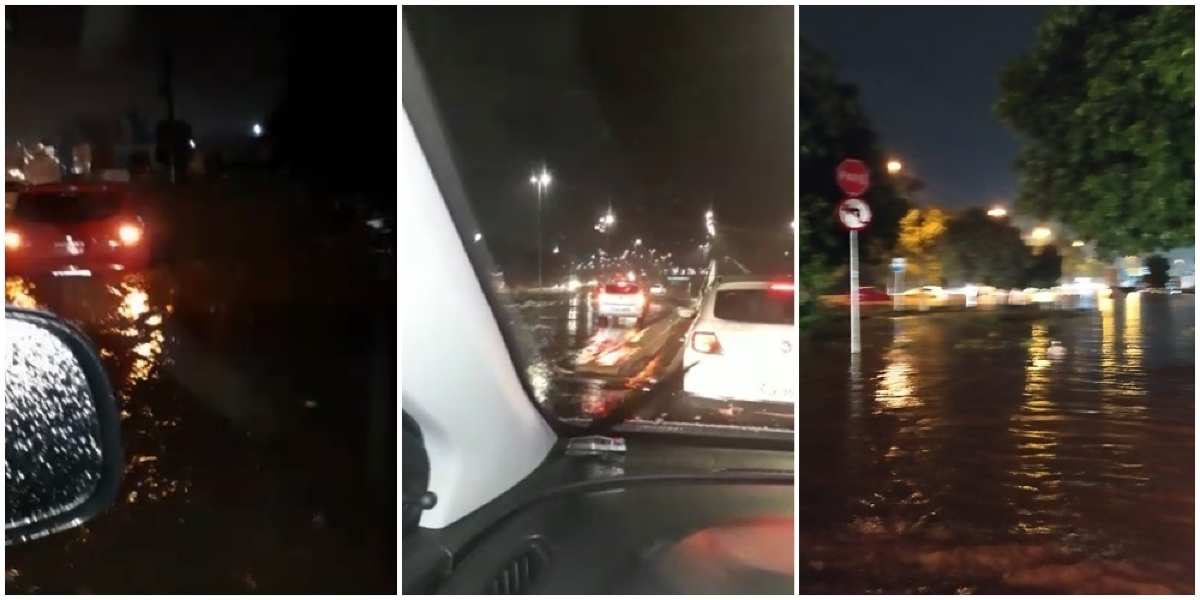 Chuva causa inundações e deixa motoristas e pedestres ilhados na