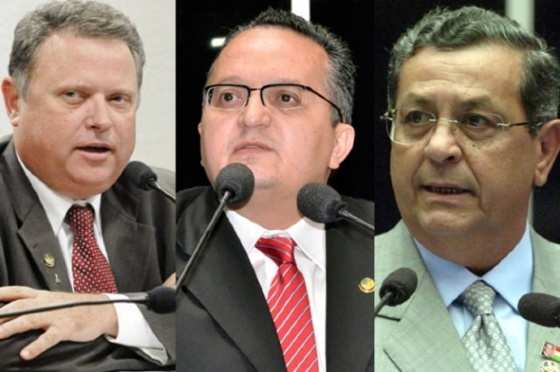 Senadores Blairo, Taques e Jaime, respectivamente (Foto: ilustração)