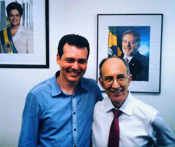 Lúdio Cabral e o preidente nacional do PT Rui Falcão