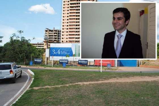 Residencial Bonavita ainda em obras e no detalhe o juiz Alexandre Delicato Pampado 