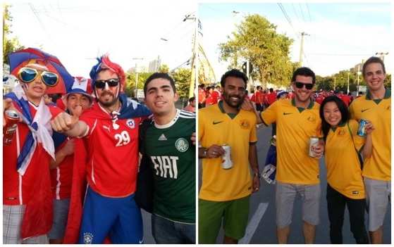 Torcedores fazem a festa no entorno da Arena Pantanal