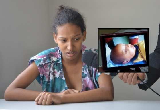 À imprensa, a mãe negou o crime e disse que as mordidas no bebê eram apenas uma brincadeira. 