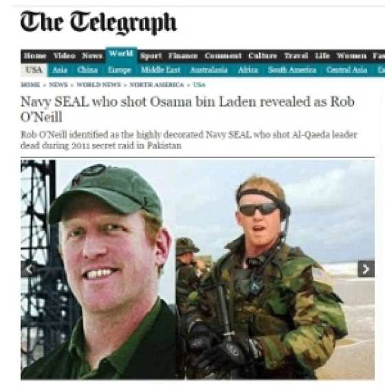 Rob O'Neill foi o responsável por colocar fim à vida do terrorista