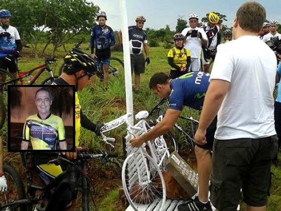 O texto no bloco diz; ‘A bike não matou meu pai. A bike salvou meu pai e só trouxe alegria para a vida dele’.
