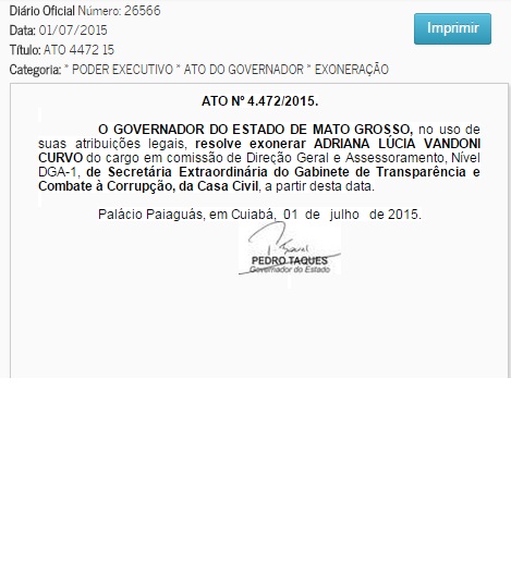 adriana vandoni exonera&ccedil;&atilde;o
