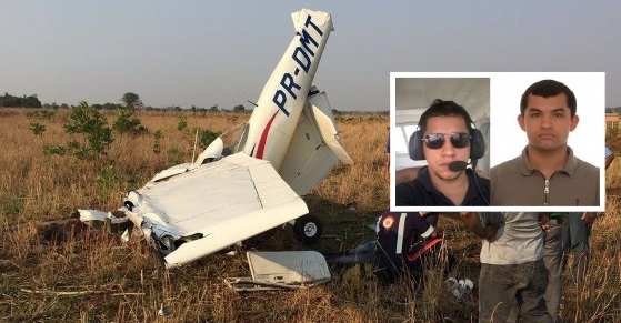 Estavam a bordo do avião o aluno Victor Benites (à esqueda) e o instrutor de voo, Eduardo Lopes Lourenço da Silval (à direita). 