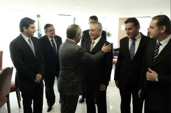 Taques foi a reunião com Temer acompanhado pela bancada mato-grossense.