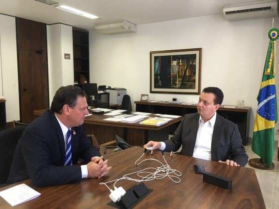 Vice-governador Carlos Fávaro se reuniu hoje com o dirigente da sigla, Gilberto Kassab 