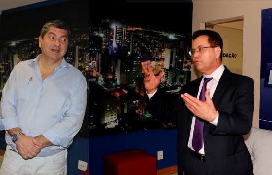 Botelho fará dobradinha com Maluf no ano que vem no comando da ALMT: na foto, em visita à redação do RepórterMT