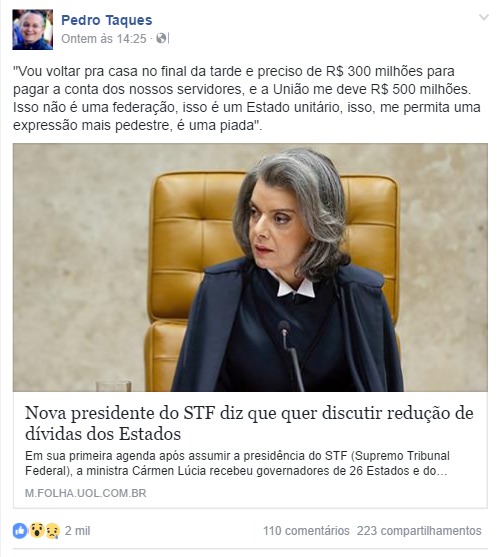 publica&ccedil;&atilde;o do face
