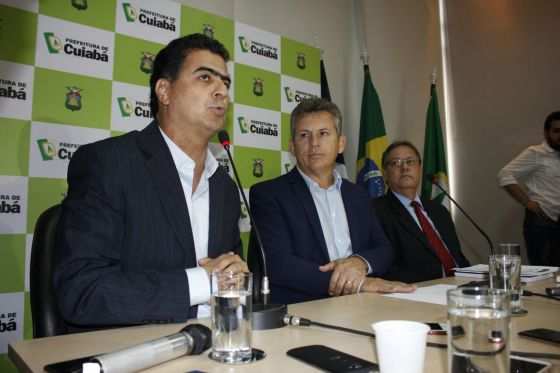 O prefeito eleito Emanuel Pinheiro esteve com o chefe do Executivo municipal na tarde desta quinta-feira (03).