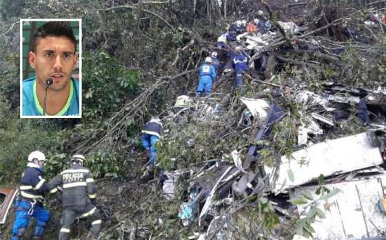 O lateral Alan Ruschel, um dos seis sobreviventes do acidente de avião que transportava jornalistas e jogadores da Chapecoense para Medellín