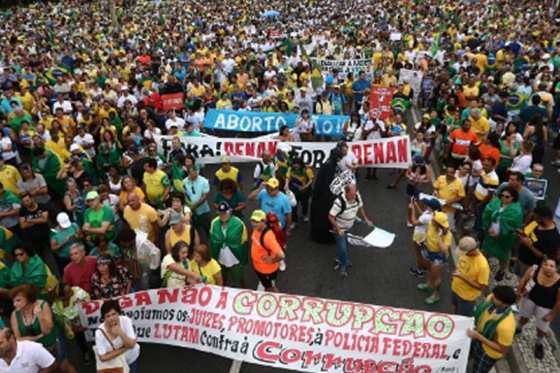 No Rio, protesto se concentrou em frente à Praia Copacabana