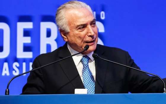 Presidente Michel Temer discursa durante prêmiação em São Paulo nesta segunda-feira (12) 