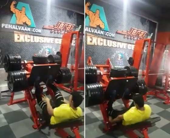 Homem quebra perna ao pôr carga excessiva em exercício