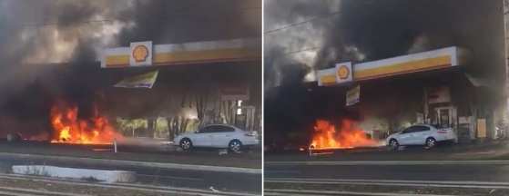 Vídeo feito por um internauta mostra o início das chamas.