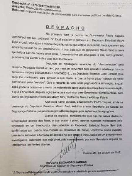 arquivamento denuncia atentado
