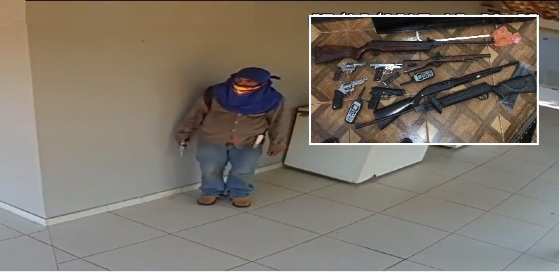 Dois bandidos armados fizerem três reféns durante o assalto na fazenda