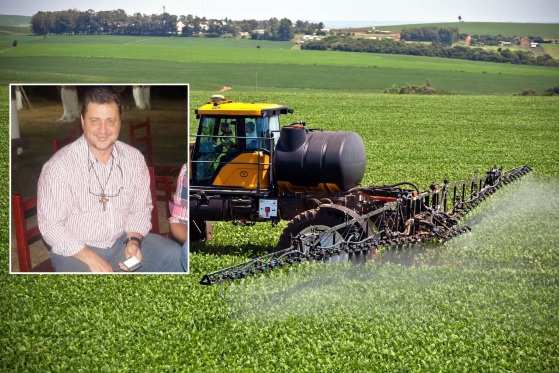 O agricultou foi atingido por uma descarga elétrica enquanto pulverizava uma plantação de soja.