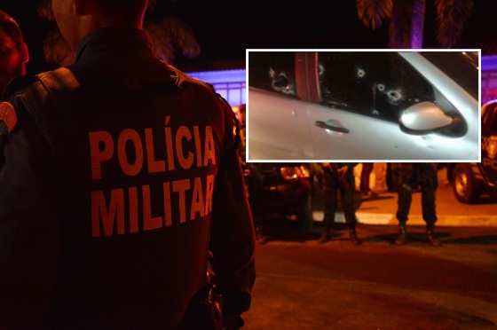 Carro da vítima ficou cheio de marcas de tiros.