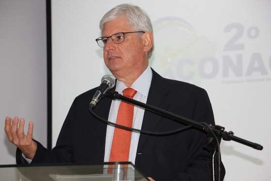 O procurador da República, Rodrigo Janot, esteve em Cuiabá nesta quarta-feira (8) para participar de congresso de auditores, no Tribunal de Contas do Estado (TCE).