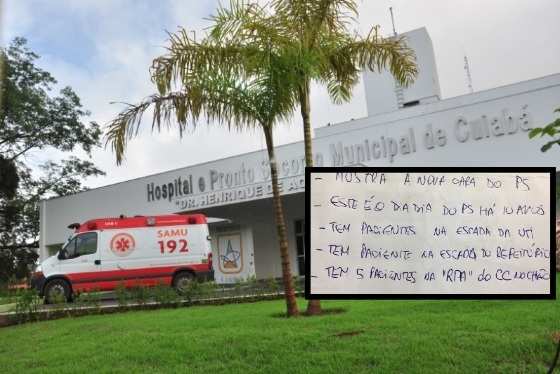 Bilhete de profissionais de enfermagem PS para pedir ajuda ao Site RpMT