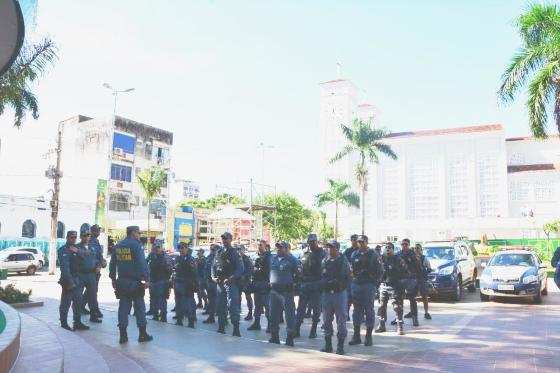 A área central recebeu reforço de 60 policiais.  