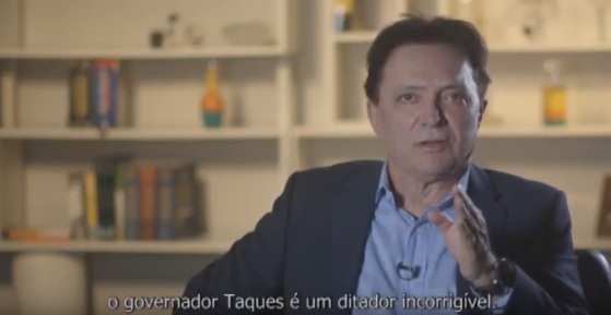 O conselheiro afastado do TCE, Antônio Joaquim gravou vídeo criticando as supostas 