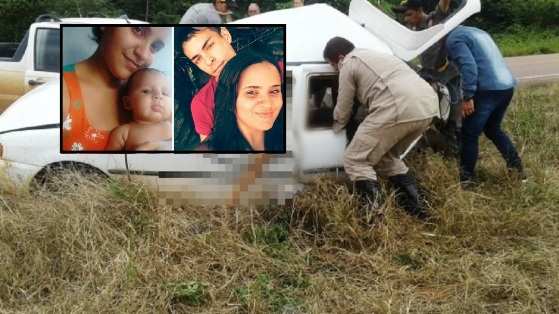 A polícia suspeita que um pneu furado tenha ocasionado o acidente que matou três adultos e um bebê.