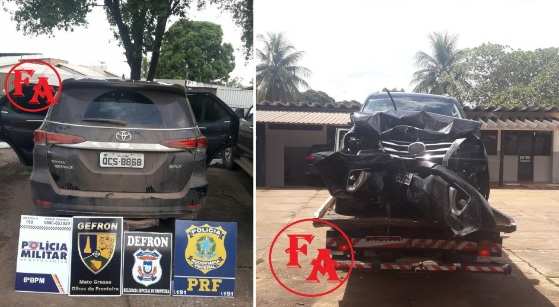 O menor bateu a SW4 contra uma árvore ao fugir da polícia.
