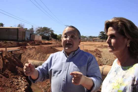 O ex-senador Jayme Campos não participou de vistoria em obra realizada no município.