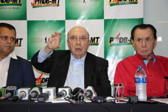 Henrique Meirelles participou de evento do MDB, nesta segunda-feira (25), em Cuiabá.