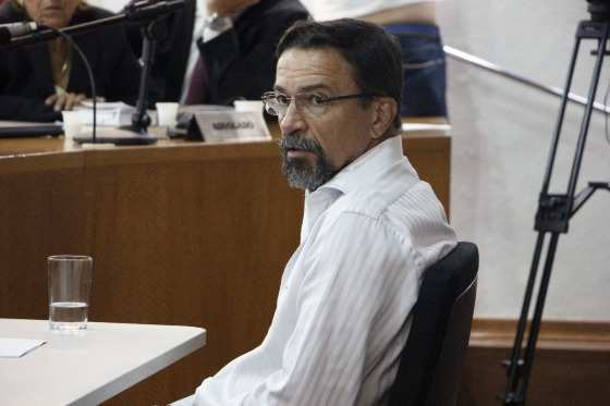 Ex-comandante da PM Zaqueu Barbosa em depoimento no Fórum de Cuiabá.