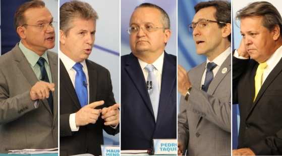 Candidatos ao Governo do Estado participam do primeiro debate na TV desta campanha.