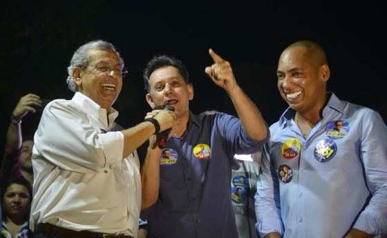 Jayme Campos e Nilson Leitão dividiram palanque no lançamento da candidatura do vereador Juca do Guaraná a deputado estadual.