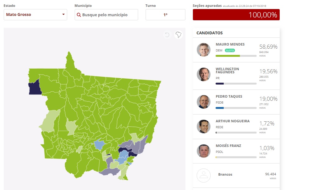 Mapa Elei&ccedil;&atilde;o G1