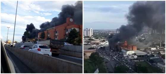 O fogo começou no fim da tarde desta terça-feira (27). Ninguém ficou ferido.