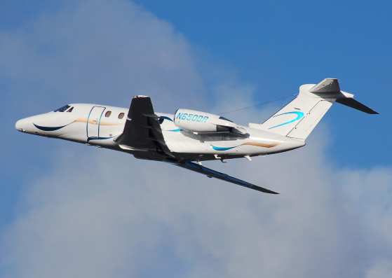 Avião similar ao Cessna Citation III que pertencia a Arcanjo e será leiloado.