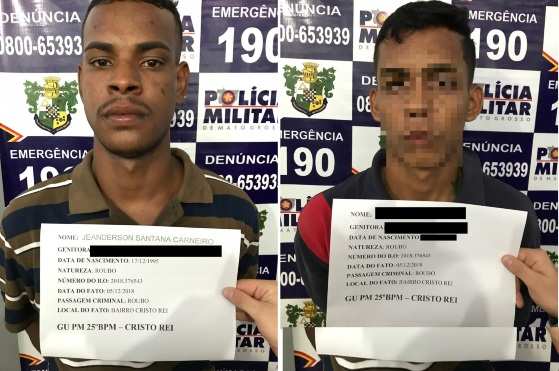 Os dois criminosos, um menor de idade, foram presos em flagrante pela Polícia Militar.