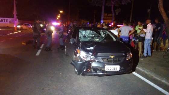 O acidente aconteceu em frente a uma casa de shows em Cuiabá.