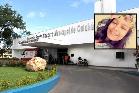 Maria Eduarda (no detalhe) foi transferida para o Pronto-Socorro de Cuiabá no último dia 16.