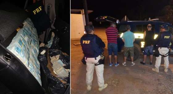 O dinheiro estava escondido em vários compartimentos.
