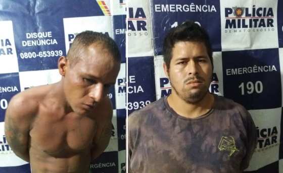 Adalberto de Oliveira (à direita) foi preso numa boca de fumo do município juntamente com Leandro Barbosa (à esquerda).