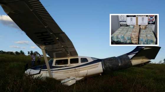 Avião que fez pouco forçado e levava R$ 4,6 milhões.