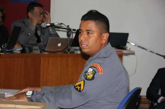 Sargento Gerson Corrêa durante audiência da grampolândia.