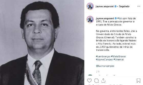 Jayme Campos foi governador de Mato Grosso entre os anos de 1991 a 1995.
