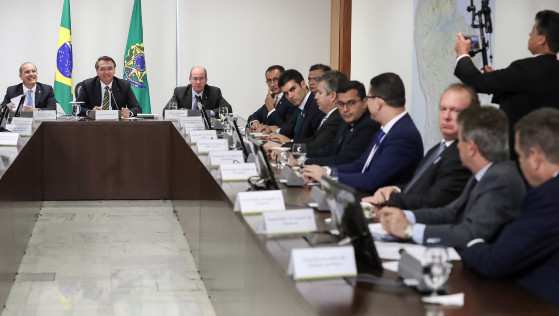 Mauro Mendes participou de uma reunião dos governadores dos estados da Amazônia Legal com o presidente Jair Bolsonaro.