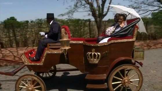 Casal realizou sonho do casamento com a carruagem que marido fez para a noiva em Mirassol 