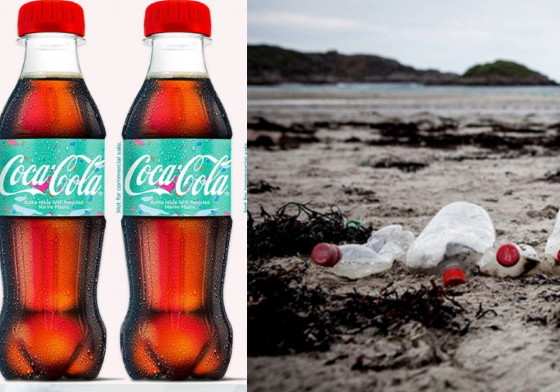 A Coca-Cola sai na frente na produção de garrafas recicladas feitas com o lixo retirado do mar.