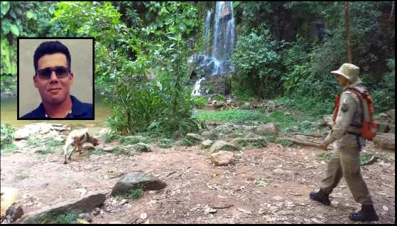 Cão farejador ajudou a encontrar corpo de João Paulo Souza Rosa, de 23 anos,na região da Cachoeira da Usina
